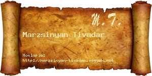 Marzsinyan Tivadar névjegykártya